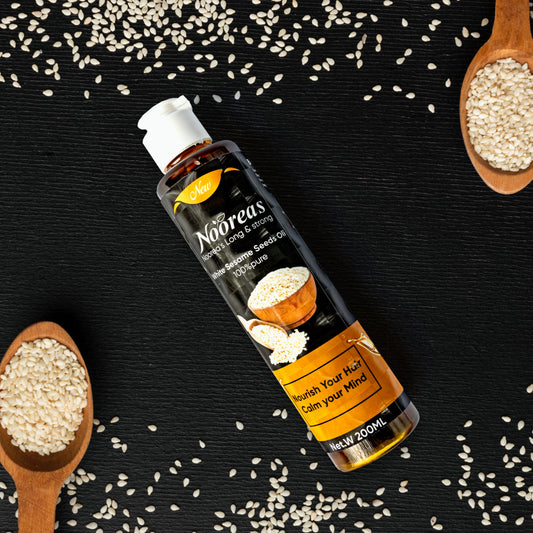 Nooreas long & strong white sesame seeds hair oil